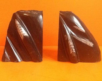 Prehistoric Bookends orthoceras fossil kids bookends dinosaur nursery book ends Art Deco bookends children's bookends antique bookends