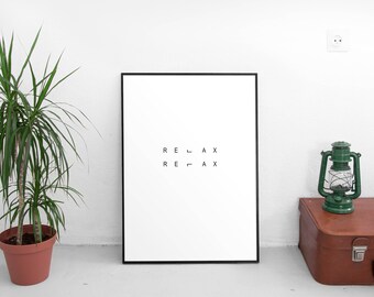 relax wall art print etsy