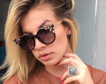 Vintage Diamonded Cat Eye Sunglasses