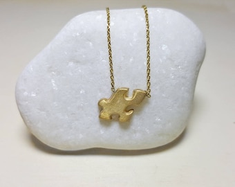 Puzzle Piece Necklace, Silver Minimal Necklace, Dainty Necklace, Autism Mom, Puzzle Piece Jewelry, Aspergers Jewelry, Puzzle Charm, Everyday