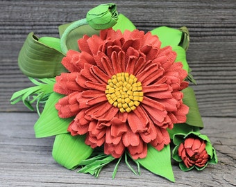 Leather Bracelet, Handmade Leather Bracelet, Leather Jewellery, Leather Cuff, Leather Flower Bracelet, Leather Cuff Bracelet, Flower Cuff