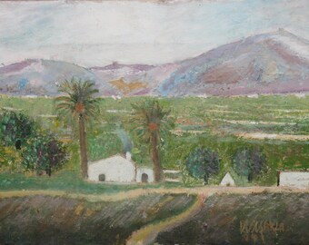 1994 Oil painting impressionist landscape signed