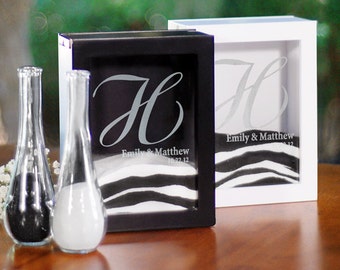 Initial Wedding Sand Ceremony Set Shadow Box Personalized
