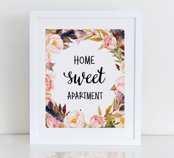 Home Sweet Apartment Printable Art Print Floral Wall Instant Download Decor 8x10 Chevron Home Sweet Apartment Printable Art Print Floral Wall Instant Download Decor 8x10 Chevron