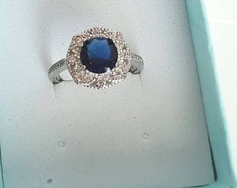 Sapphire Ring Engagement Ring Art Deco Ring 1930s Ring 1920s Ring Blue Engagement Ring Blue Sapphire