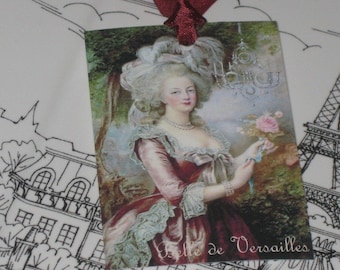 Marie Antoinette Gift Tag with Pink Rose Versailles