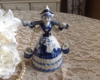 Delft Blue Daic Hand-painted Dutch Milk Maiden Bell