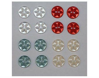80 x buttons basic 14 mm Star 2 holes set E *-000841