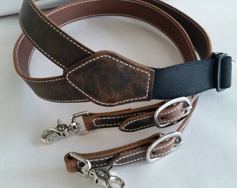 Water Buffalo Full Grain Leather Suspenders