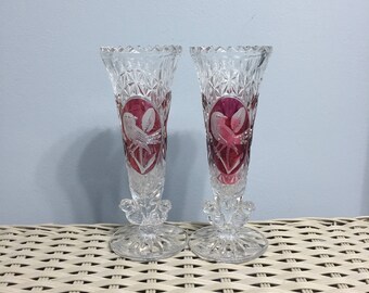 Echt Bleikristall Bird Collection Vases