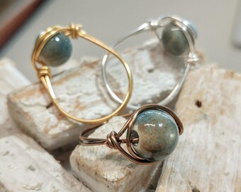 HOT for Summer! Teal Polished Stone Ring