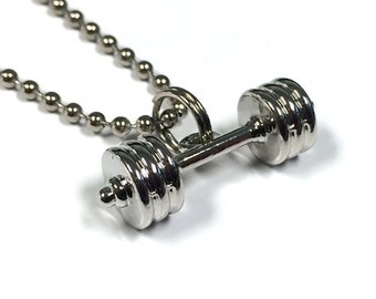 Barbell Pendant Necklace