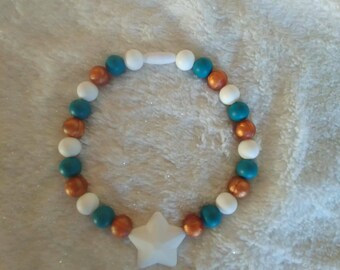 Copper and Teal Teether
