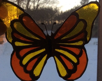 Stained glass butterfly sun catcher