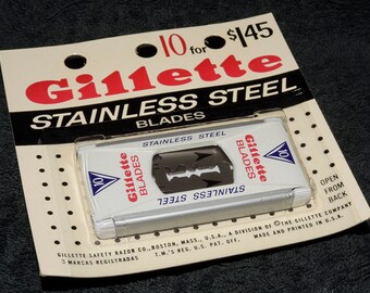 Vintage 1963 NOS Gillette Double Edge Safety Razor Blade Dispenser