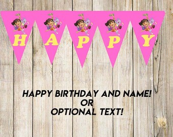 Dora The Explorer Printable Banner Pink Dora Birthday Party