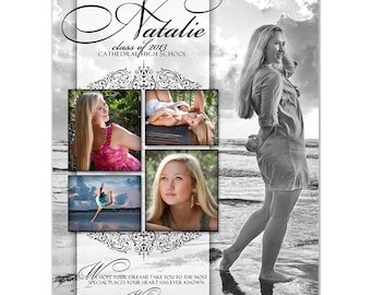 Senior Yearbook Ads Photoshop Templates - SIMPLY CLASSIC - High School Yearbook Ad Custom Design.