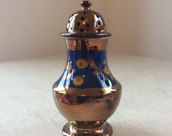 Victorian Copper Lustre Pottery Pepper Pot