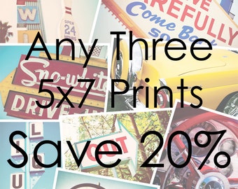 Choose Your Own Set of Three 5x7 Prints | Save 20% on Set of Three Fine Art Photographs | Personalized Affordable Home Decor