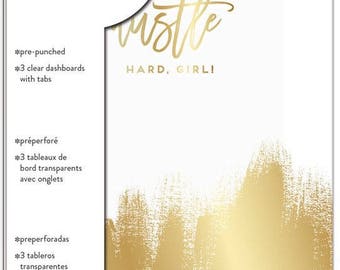 Classic Happy Planner PVC Dashboards - Gold Foil / Teachers / Classic - 3pc - Use with Classic Happy Planner/Translucent PVC