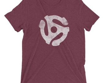 Short sleeve t-shirt–45 rpm spindle adapter white design