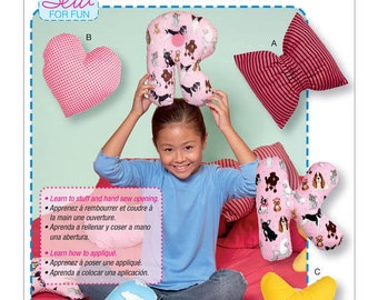 McCall's Pattern M7551 Star, Heart, Bow, and Alphabet Pillows