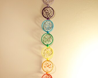 Large Chakra Dreamcatcher with crystals