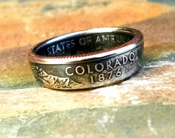 Colorado Quarter Ring - Coin Ring 2006 Quarter Dollar Coin Ring - Size: 7 1/2