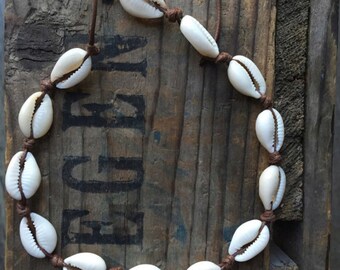 bohemian cowrie shell choker