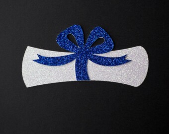 12 Glitter Diploma Die Cuts /Cut Outs / Large Graduation Diploma / 2018 / Graduation Party Decorations / Grad / Prom / 12 pieces / 4 inches