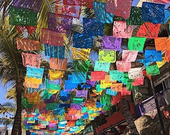 Papel picado, Papel picado banner, Fiesta decorations, Fiesta garland, Fiesta party decorations, Fiesta tissue banner, Fiesta tassel