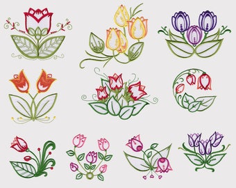 Tip Toe Tulips Machine Embroidery Designs