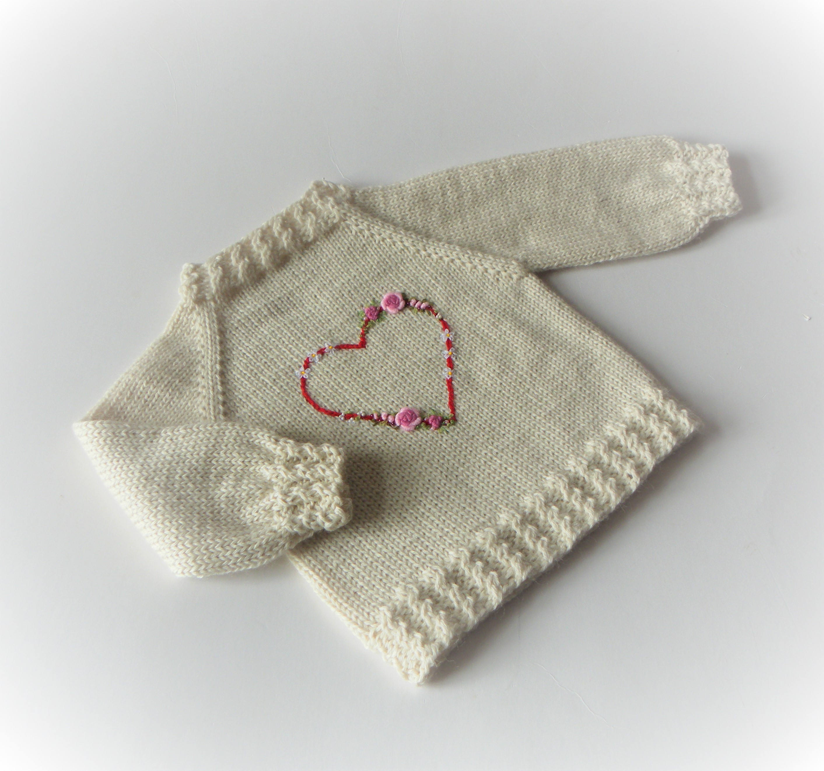 Monogram sweater baby girl sweater heart embroidery cardigan