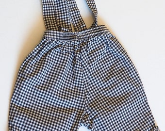 baby girl or boy 6 month Plaid overalls