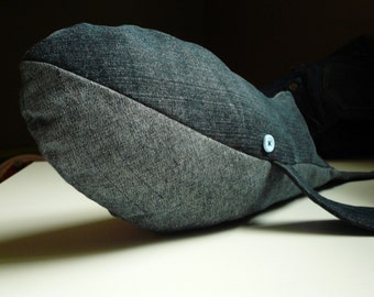Sewing PATTERN TUTORIAL PDF Upcycled Denim Jean Stuffed Animal Plush Whale Toy Repurposed