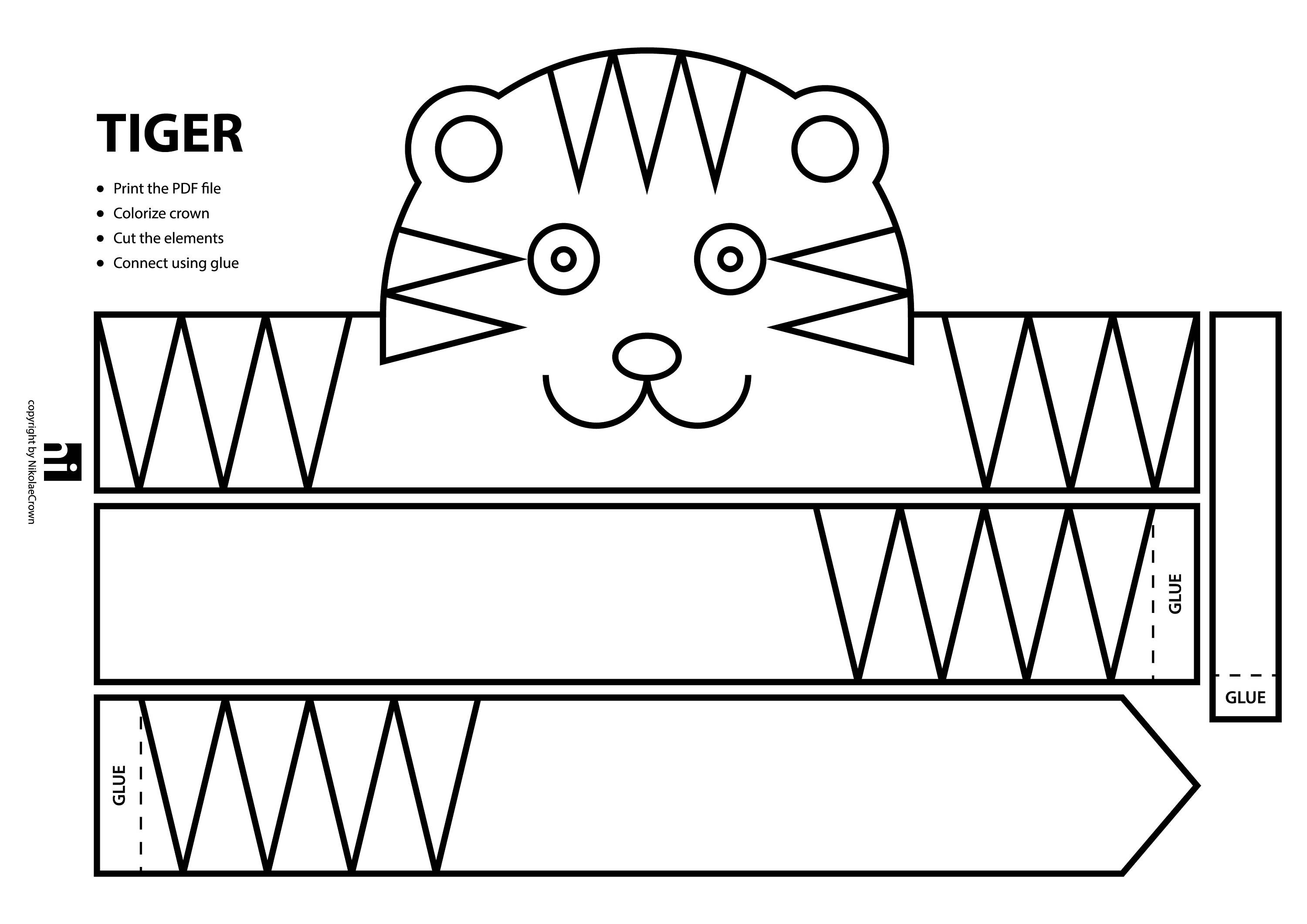 Download African Animal Paper Crown Set - Printable | Coloring Crown | Coloring Face Mask | Crown ...