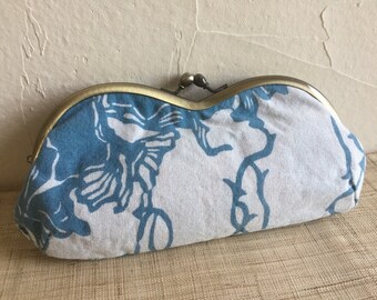 Glasses case/Katazome / Cotton / Flower Pattern
