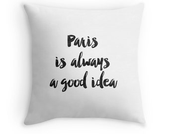 Paris Pillow - Black and white pillow
