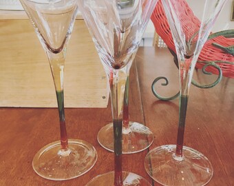 Multicolor Stemmed Tall Glassware - Set of 4