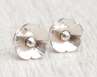 Sterling silver flower studs