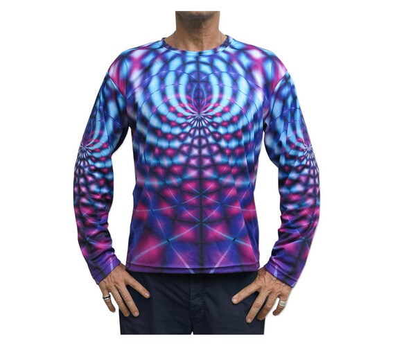 Psychedelic Long Sleeve T-shirt 'Violet Web'