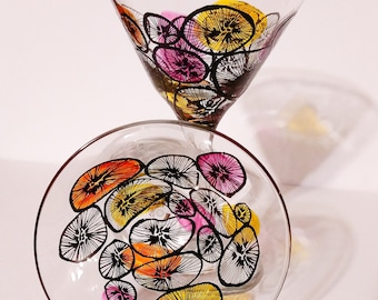 Hand Painted Martini Glasses