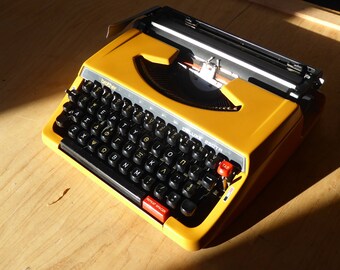 VERY RARE GREEK typewriter - Beautiful Mango Colored Brother 250TR De Luxe - Fully Serviced