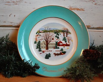 Vintage Christmas Plate, Vintage Avon Plate, Avon Christmas Plate, Christmas Collectible Plate, Christmas Decor, Christmas Gift,