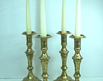 Brass Candlestick Pair Tall Taper Candle Holder Boho Glam