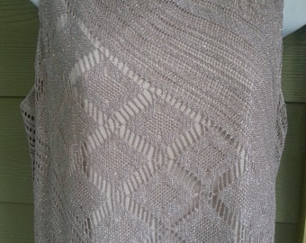 Vintage Silver 80s 90s Flapper Art Deco Gatsby 20s Dress Size 14