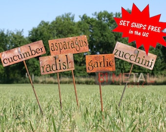 Set of 11 Classic Metal Garden Markers, vegetable garden markers, garden marker, garden stake, vegetable marker, garden label, garden set