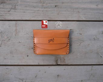 flap fold wallet card case template pattern guide pdf 85 x 11 leather crafting
