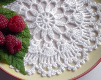 Small crochet doily White lace doily Handmade cotton lace doilies Small crochet doilies Centerpiece coaster 202