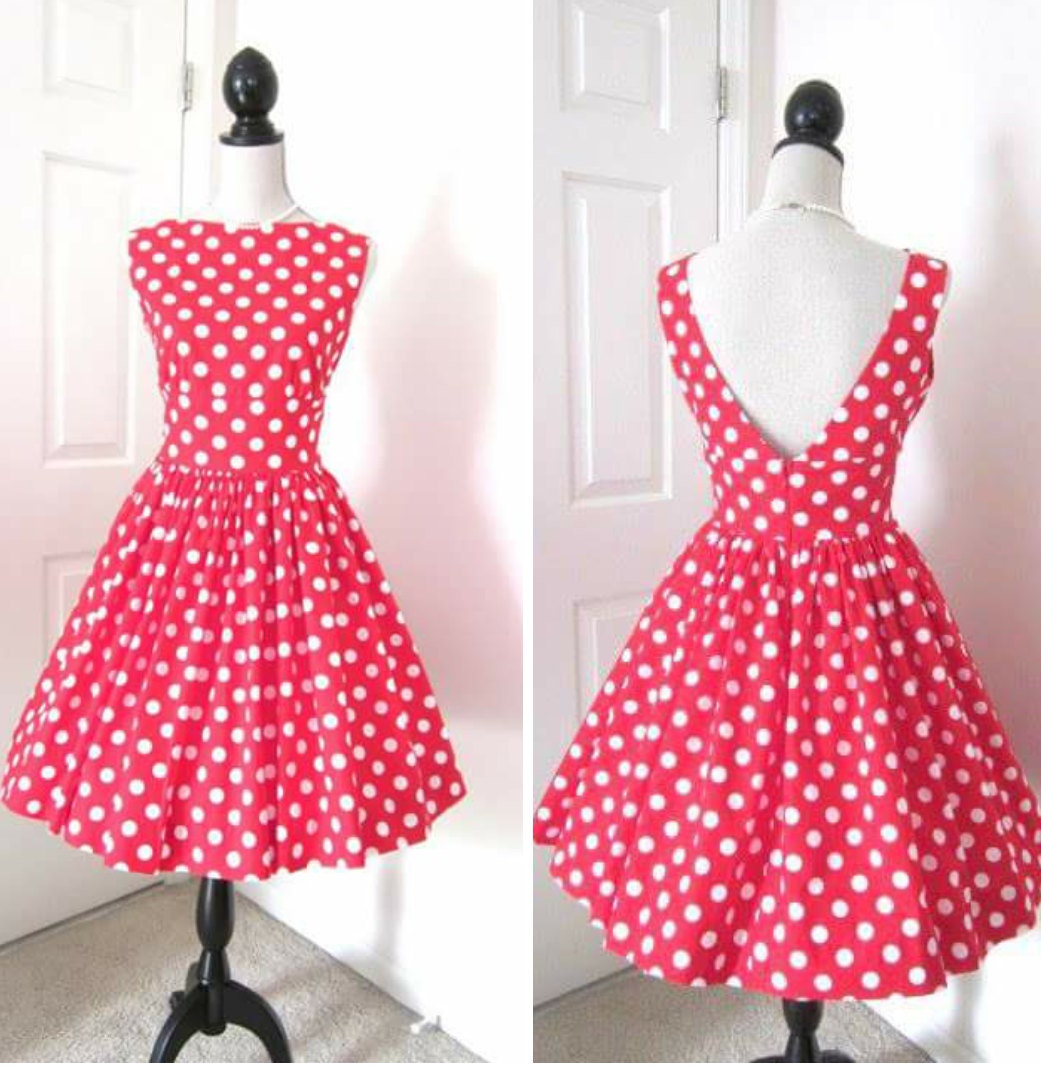 1960s Style Dress Retro Polka Dot Dress Audrey Hepburn